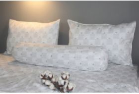 Bộ drap gối KHA LY - 100% cotton thiên nhiên Cherry Xám