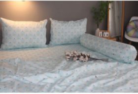 Bộ drap gối KHA LY - 100% cotton thiên nhiên Cherry Ngọc