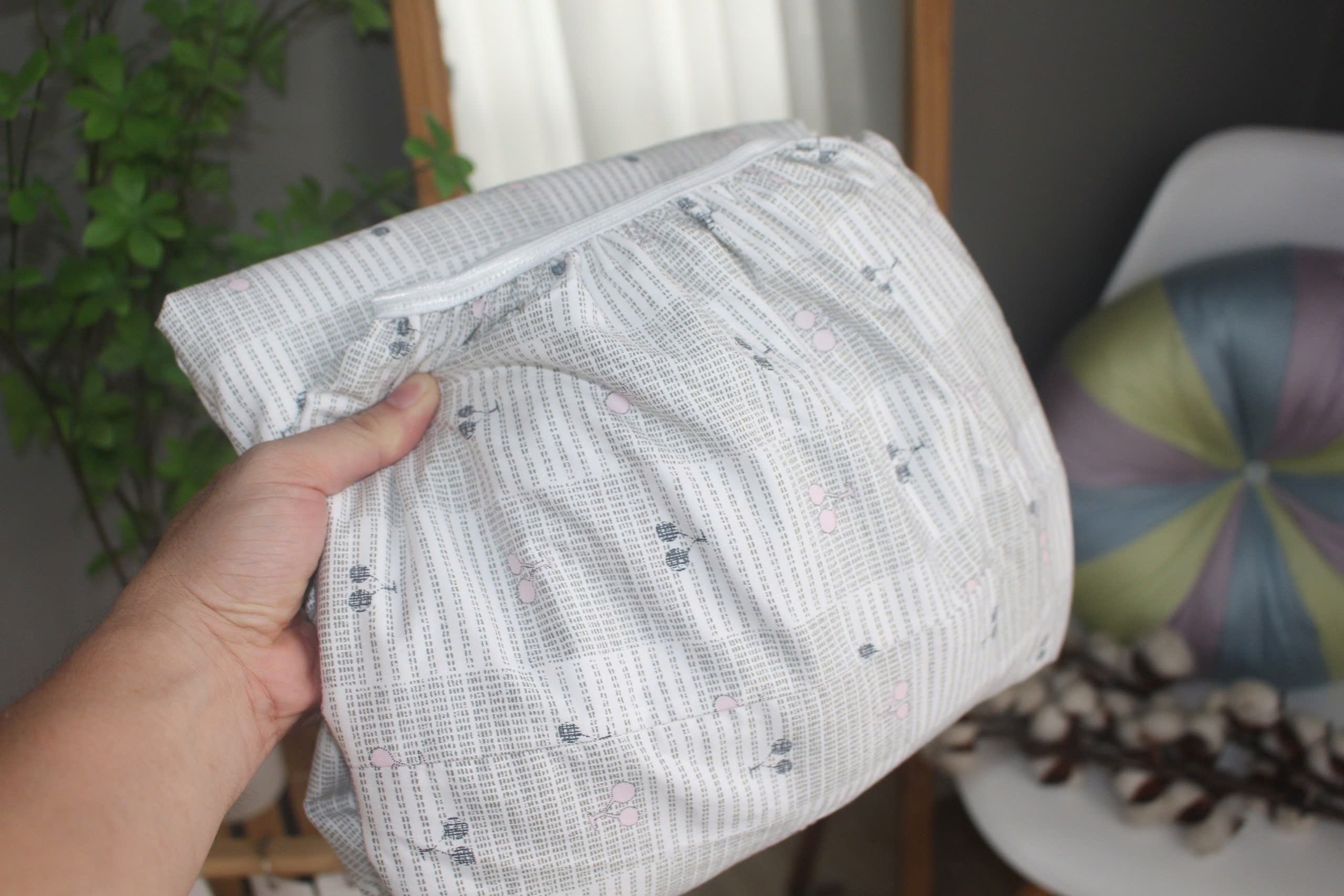 Bộ drap gối KHA LY - 100% cotton thiên nhiên Cherry Xám
